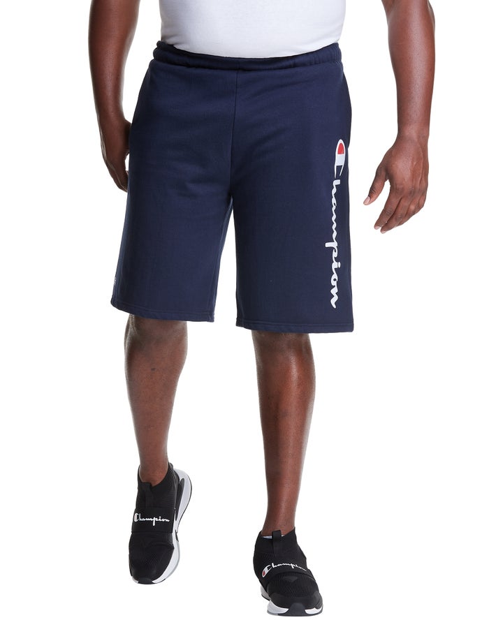 Champion Herre Shorts Mørkeblå - Big & Tall Fleece 10 Inseam - Danmark PFI-986542